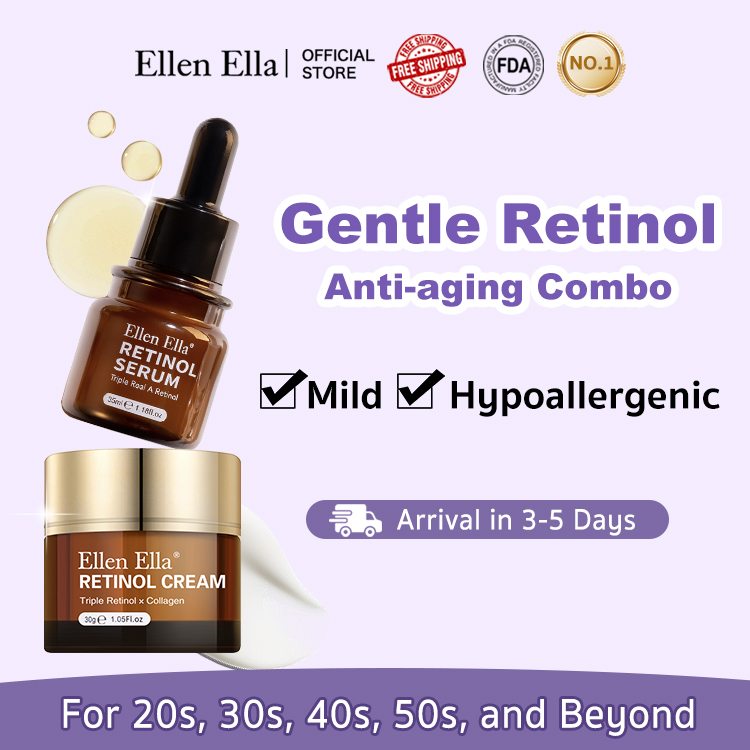 MEGA SALE - ONLY 999 GET 2PCS! 100% ORIGINAL ELLEN ELLA Anti-Aging Retinol Face Cream 30g And Serum 35ml